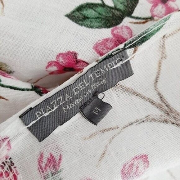 PLAZZA DEL TEMPIO Italy Lightweight Wide Leg Floral Romper Sz M - Picture 14 of 15